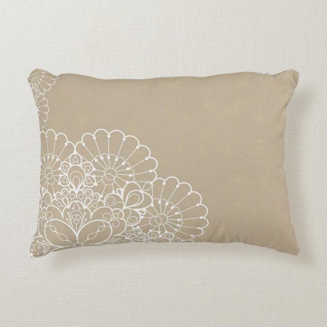 Retro background with lace ornament decorative pillow (Front)