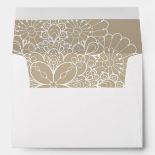 Retro background with lace ornament envelopes