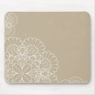 Retro background with lace ornament mouse pad