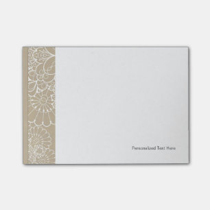 Retro background with lace ornament post-it notes