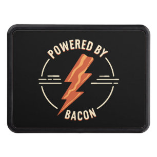 Retro Bacon Lover Funny Food Design with Lightning Trailer Hitch Cover