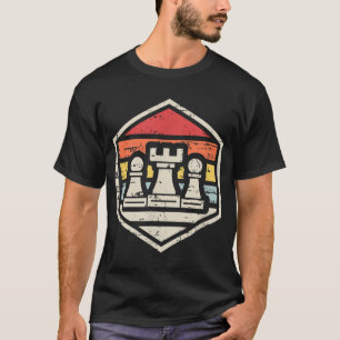 Retro Badge Chess Rook 80s chess T-Shirt