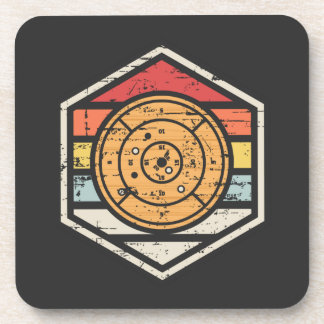 Retro Badge Crokinole Coaster