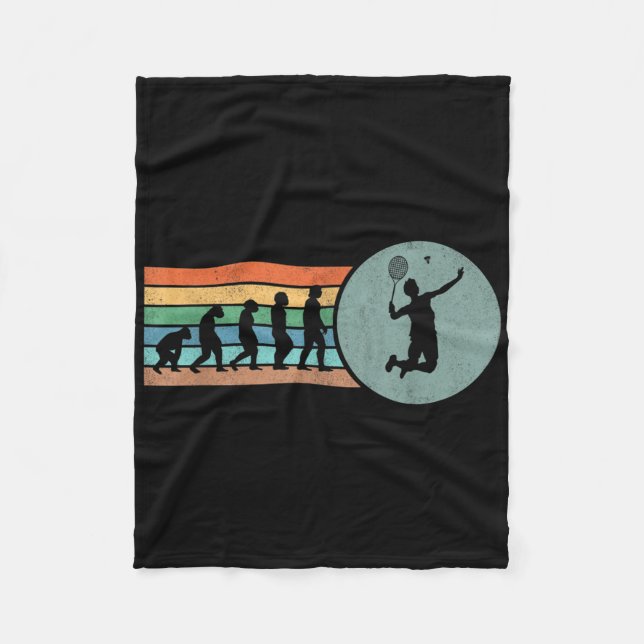 Retro Badminton Evolution Shuttle Vintage Badminto Fleece Blanket (Front)