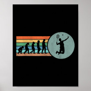 Retro Badminton Evolution Shuttle Vintage Badminto Poster