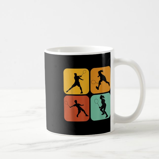 Retro Badminton I Racket I Shuttle I Badminton  Coffee Mug (Right)
