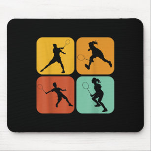 Retro Badminton I Racket I Shuttle I Badminton Mouse Pad