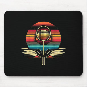 Retro Badminton Night Glow Mouse Pad