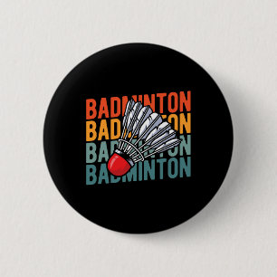 Retro Badminton Racket Team - Player Vintage Shutt 2 Inch Round Button