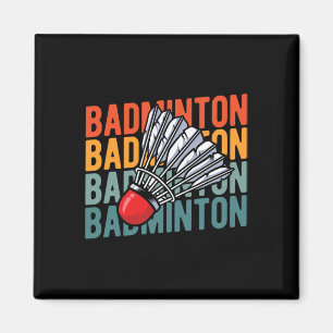 Retro Badminton Racket Team - Player Vintage Shutt Magnet