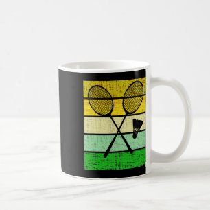 Retro Badminton Rackets And Shuttle Badminton Play Coffee Mug