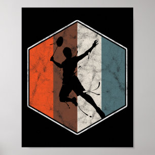 Retro Badminton Tennis Player Vintage Sports Poster