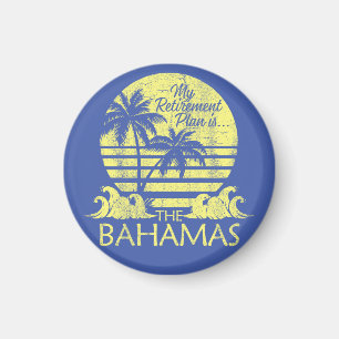 Retro Bahamas Magnet Vacation Cruise Vintage Beach