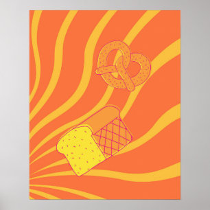 Retro Bakery Poster, Food Theme Wall Art