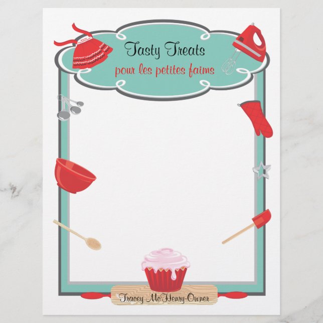 Retro baking and cooking Flyer Letterhead (Front)