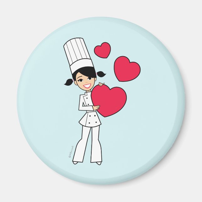 Retro Baking Girl Magnet (Front)