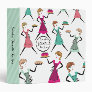 retro baking pie and cake girl recipe binder