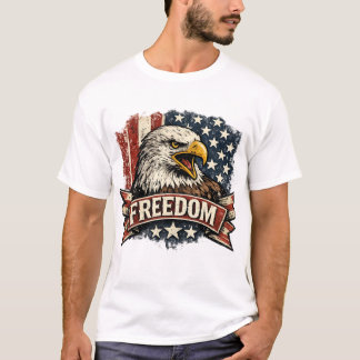 Retro Bald Eagle Freedom Tee | Vintage USA Patriot