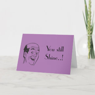 Retro Bald Man Shiny Head Anniversary Card