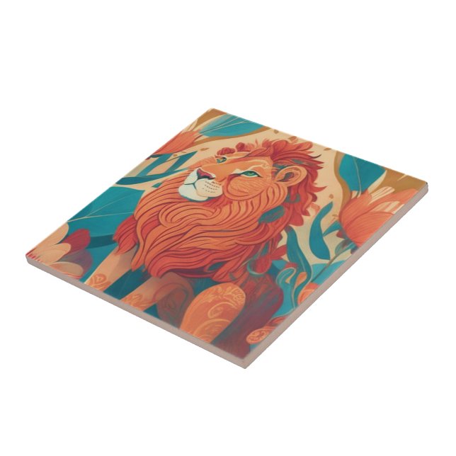 Retro Bali The Lion Decorative Tiles - Home Décor (Side)