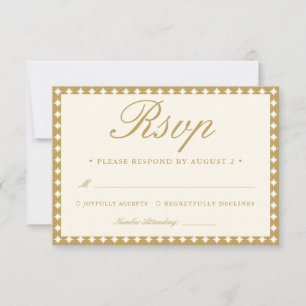 Retro Ballroom Vintage Ivory Wedding RSVP Card