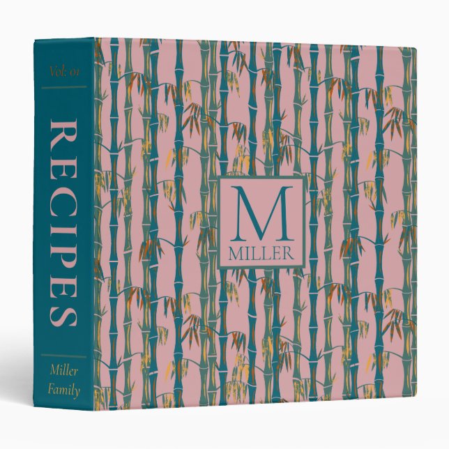 Retro Bamboo Recipe Binder (Front/Spine)