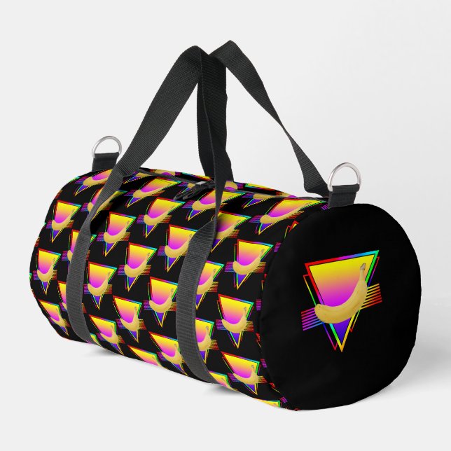 Retro Banana Fruit Duffle Bag (Left Corner)