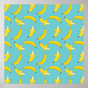 Retro Banana Pattern Poster