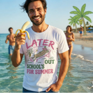 Retro Banana Sunbathing School's Out For Summer T-Shirt