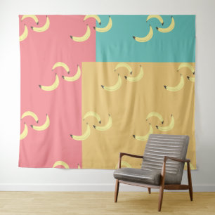 Retro Bananas Colourful Shapes Tapestry