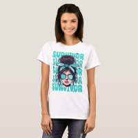 Retro Bandana Girl Ovarian Cancer Survivor