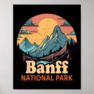Retro Banff National Park Hiking Camping Trip  Poster