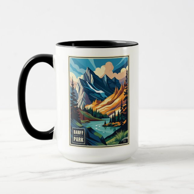 Retro Banff National Park  Mug (Left)