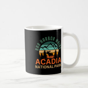 Retro Bar Harbour Maine Acadia National Park Moose Coffee Mug