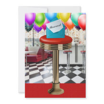 Retro Bar Stool Invitation