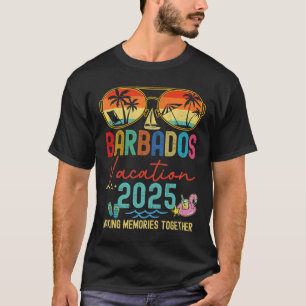 Retro Barbados Vacation 2025 Memories Matching Gro T-Shirt