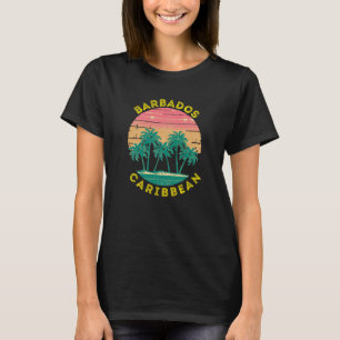 Retro Barbados Vacation Souvenir Palm Tree T-Shirt