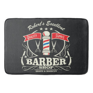 Retro Barber Stylist Work Floor Mat Gray