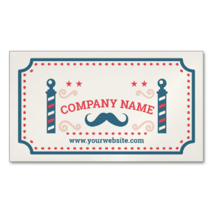 Retro Barbershop Magnetic Business Card