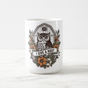 Retro barn owl 'I give a hoot' design Coffee Mug