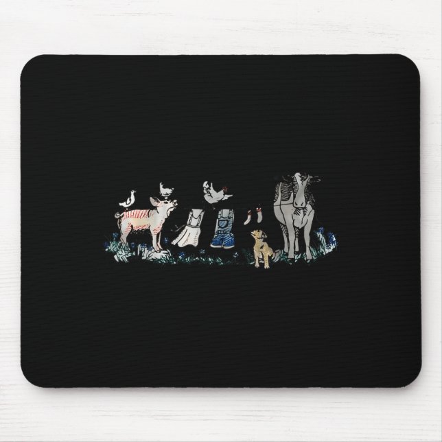 Retro Barnyard Animals Meme Farm Animals Hanging C Mouse Pad (Front)