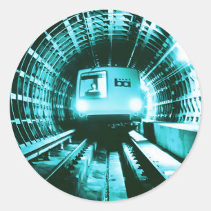 Retro Bart Train in the Transbay tunnel Classic Round Sticker