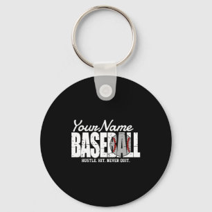 Retro Baseball Add Name Pinstripe Team Player T Sh Keychain
