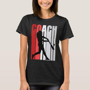 Retro Baseball Coach Womens Birthday Red Style Col T-Shirt