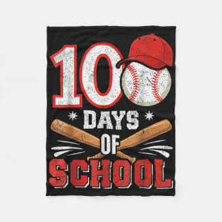 Retro Baseball Lovers Boys 100th Day Of School Pla Fleece Blanket