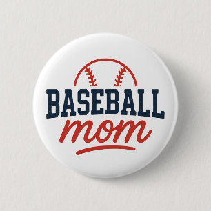 Retro Baseball Mom Personalized Game 2 Inch Round Button