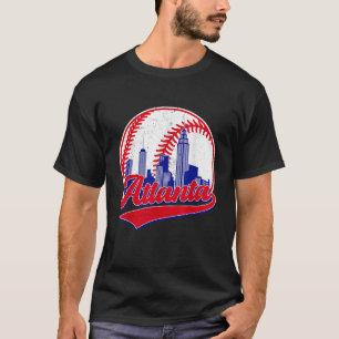Retro Baseball Player Lover Atlanta Distressed Gam T-Shirt