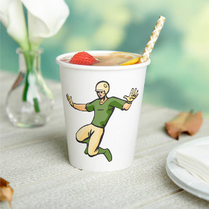 Retro Baseball Player Vintage Sports Graphic Paper Cups