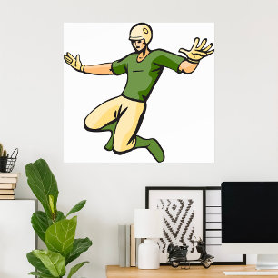 Retro Baseball Player Vintage Sports Graphic Poster