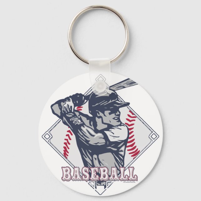 Retro Baseball Shirts and Gift Items Keychain (Front)